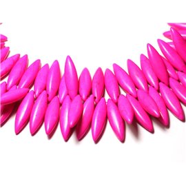 Gewinde ca. 39cm 120pc - Synthetische türkisfarbene Steinperlen Marquises 28mm Pink 