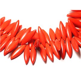 Hilo 39cm 120pc aprox - Cuentas de Piedra Turquesa Sintética Marqueses 28mm Naranja 