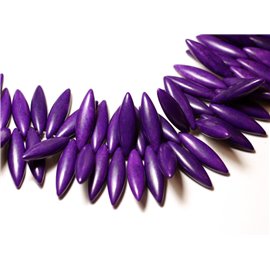 Filo 39 cm 120 pz circa - Perline in pietra turchese sintetica 28 mm Marquises Purple 