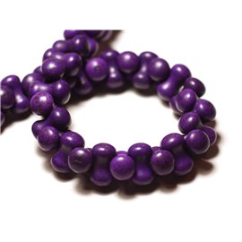 Thread 39cm 67pc approx - Turquoise Stone Beads Synthesis Bone Osselets 14x8mm Purple 