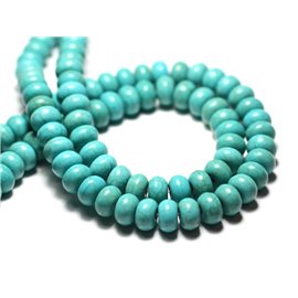 Thread 39cm 81pc approx - Synthetic Turquoise Stone Beads 8x5mm Rondelles Turquoise Blue 