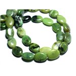 Fil 39cm 29pc env - Perles de Pierre - Chrysoprase Ovales 14x10mm 