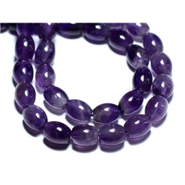 Thread 39cm 38pc approx - Stone Beads - Amethyst Olives 10x8mm 