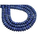 Fil 39cm 95pc env - Perles de Pierre - Lapis Lazuli mat givré Rondelles 6x4mm 