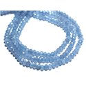 Fil 34cm 120pc env - Perles de Pierre - Jade Rondelles Facettées 4x2mm Bleu Lavande Pastel