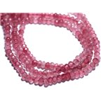 Fil 39cm 138pc env - Perles de Pierre - Jade Rondelles Facettées 4x2mm Rose Corail Pêche