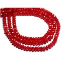 Fil 39cm 132pc env - Perles de Pierre - Jade Rondelles Facettées 4x2mm Rouge Orange Vif 