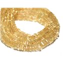 Fil 40cm 205pc env - Perles de Pierre - Citrine Carrés Heishi 3-4mm 