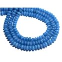 Fil 39cm 112pc env - Perles de Pierre - Jade Rondelles 5x3mm Bleu Roi Mat givré 