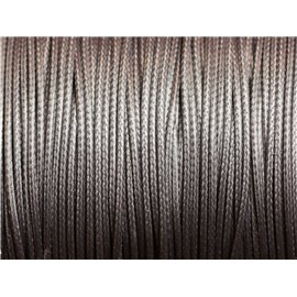 90 meter spool - Waxed Cotton Cord 1mm Anthracite Gray 