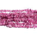 Fil 40cm 200pc env - Perles Pierre - Tourmaline Rose Rocailles Chips 2-6mm