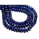 Fil 39cm 71pc env - Perles de Pierre - Lapis Lazuli Rondelles Facettées 8x5mm 