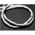 Fil 39cm 29pc env - Perles de Pierre - Howlite Tubes 13x4mm 