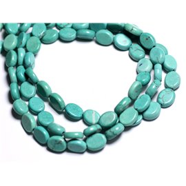 Thread 39cm approx 43pc - Synthetic Turquoise Stone Beads Oval 9x7mm Turquoise Blue 
