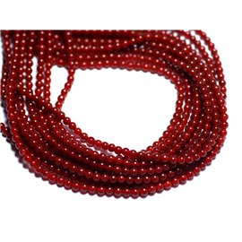 Thread 39cm approx 180pc - Stone Beads - Carnelian Balls 2mm 