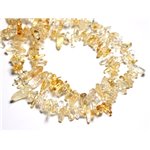 Fil 39cm 100pc env - Perles de Pierre - Citrine Rocailles Chips Batonnets 10-22mm 