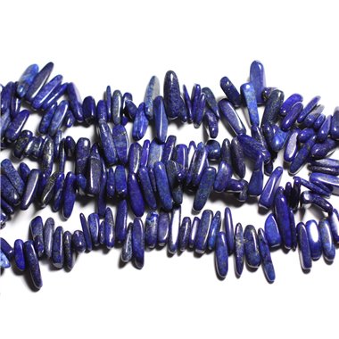 Fil 39cm 90pc env - Perles de Pierre - Lapis Lazuli Rocailles Chips Batonnets 12-25mm