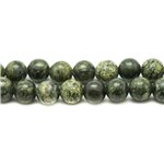 Fil 39cm 190pc env - Perles de Pierre - Serpentine Boules 2mm 