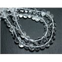 Fil 39cm 50pc env - Perles de Pierre - Cristal Quartz Galets roulés 8-11mm 