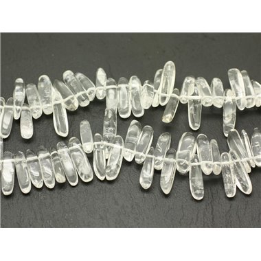 Fil 39cm 110pc env - Perles de Pierre - Cristal Quartz Rocailles Chips Batonnets 12-25mm 