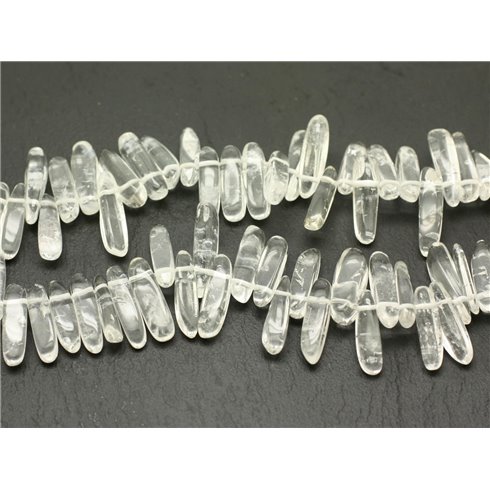 Fil 39cm 110pc env - Perles de Pierre - Cristal Quartz Rocailles Chips Batonnets 12-25mm 