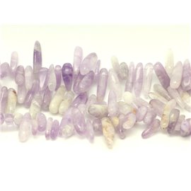 Thread 39cm approx 70pc - Stone Beads - Light amethyst Rocailles Chips Sticks 12-22mm 