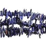 Fil 39cm 80pc env - Perles de Pierre - Sodalite Rocailles Chips Batonnets 12-25mm 