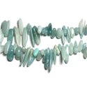 Fil 39cm 70pc env - Perles de Pierre - Amazonite Rocailles Chips Batonnets 10-25mm