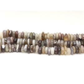 Thread 39cm approx 120pc - Stone Beads - Natural Botswana Agate Chips Palets Rondelles 8-12mm
