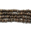 Fil 39cm 110pc env - Perles de Pierre - Bronzite Chips Palets Rondelles 8-12mm 