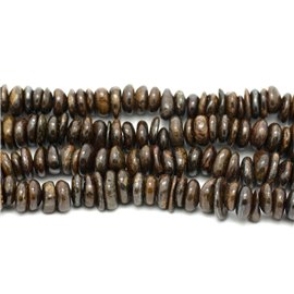 Fil 39cm 110pc environ - Perles Pierre Bronzite Chips Palets Rondelles 8-12mm Marron doré bronze