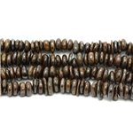 Fil 39cm 110pc env - Perles de Pierre - Bronzite Chips Palets Rondelles 8-12mm 