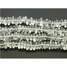 Fil 39cm 100pc environ - Perles Pierre Cristal de roche Quartz Chips Palets Rondelles 8-14mm blanc transparent