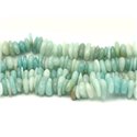 Fil 39cm 100pc env - Perles Pierre - Amazonite Chips Palets Rondelles 8-14mm