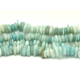 Thread 39cm approx 100pc - Stone beads - Amazonite Chips Palets Rondelles 8-14mm