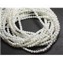 Fil 39cm 180pc env - Perles Coquillage Nacre Boules 2mm Blanc irisé reflets