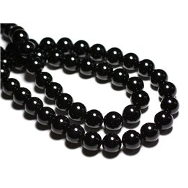 Hilo 39cm 140pc aprox - Cuentas de Piedra - Bolas de Turmalina Negra 3mm 