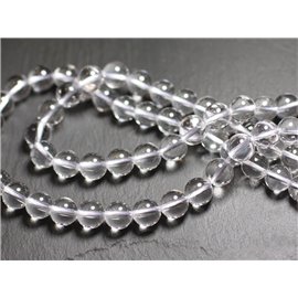 Wire 39cm approx 225pc - Stone Beads - Crystal Quartz Balls 2mm 
