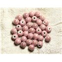 100pc - Perles Ceramique Porcelaine Boules 8mm Rose clair poudre pastel