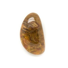 N11 - Cabochon in pietra - Goccia in legno fossile 68x49mm - 8741140006263 