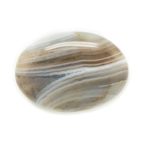 N5 - Cabochon de Pierre - Agate grise naturelle Ovale 34x24mm - 8741140005617 