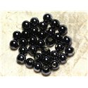 100pc - Perles Céramique Porcelaine irisées Rondes 8mm Noir 