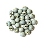 100pc - Perles Ceramique Porcelaine Boules 10mm Bleu clair pastel