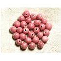 100pc - Perles Ceramique Porcelaine Boules 10mm Rose Corail Peche
