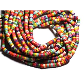 Rijg ongeveer 39cm 135pc - Synthetische turkoois steen kralen Heishi Rondelles 6x3mm Multicolor 