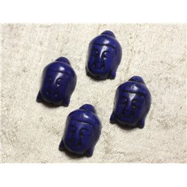 Hilo 39cm 13pc aprox - Cuentas de piedra turquesa sintética Buda 29mm Azul noche 