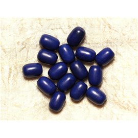 Filo 39 cm 26 pz circa - Perline sintetiche in pietra turchese 14 mm Barili Blu notte 