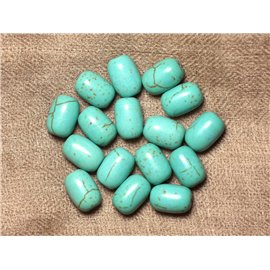 Thread 39cm 26pc approx - Synthetic Turquoise Stone Beads 14mm Barrels Turquoise Blue 