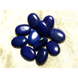 Filo 39 cm 18 pz circa - Perline di pietra turchese sintetiche ovali 20x15 mm Blu notte 