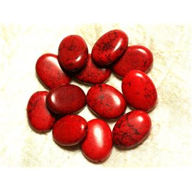 Rijg ongeveer 39cm 18st - Synthetische Turquoise steen kralen ovaal 20x15mm rood 